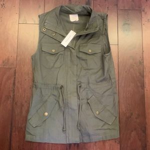 Army Green Harper Heritage Sleeveless Zip Up Jacket Size S